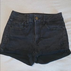 Black American eagle super stretch jeans shorts
